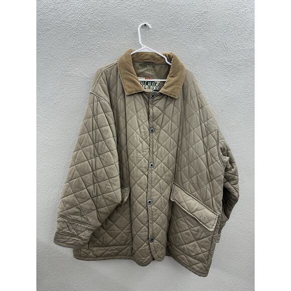 Phenom Mens Puffer Jacket Size 2X Brown Quilted Snap Up Corduroy Accents - Picture 1 of 12